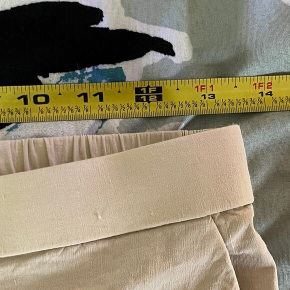 Theory Women's Treeca Good Linen Pull-On Straight Leg Pants Cream Size 2 - Picture 7 of 9